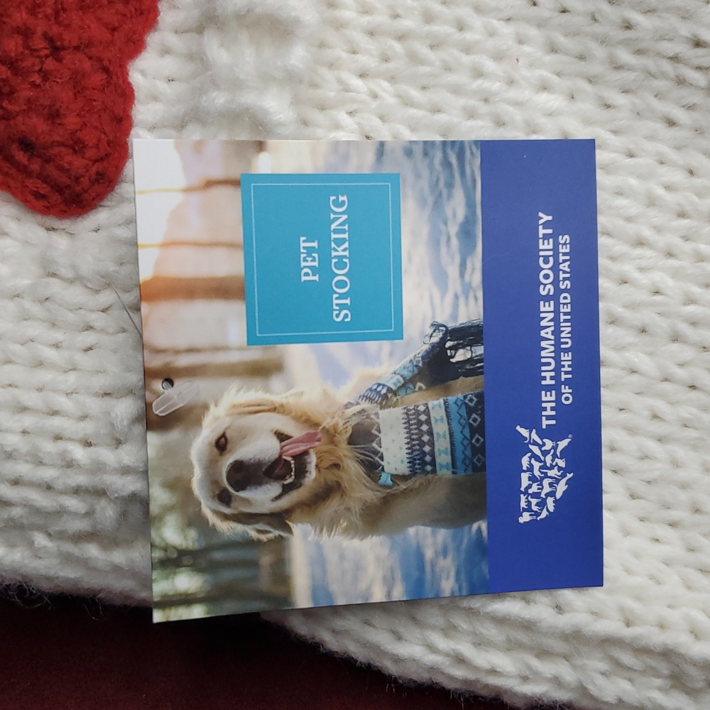 Soft‎ Knit Christmas Stocking with Red Paw Print - Picture 6 of 9
